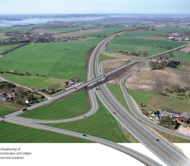 FREMTID: Visualisering af motorvejen ved Udlejre set mod nordvest